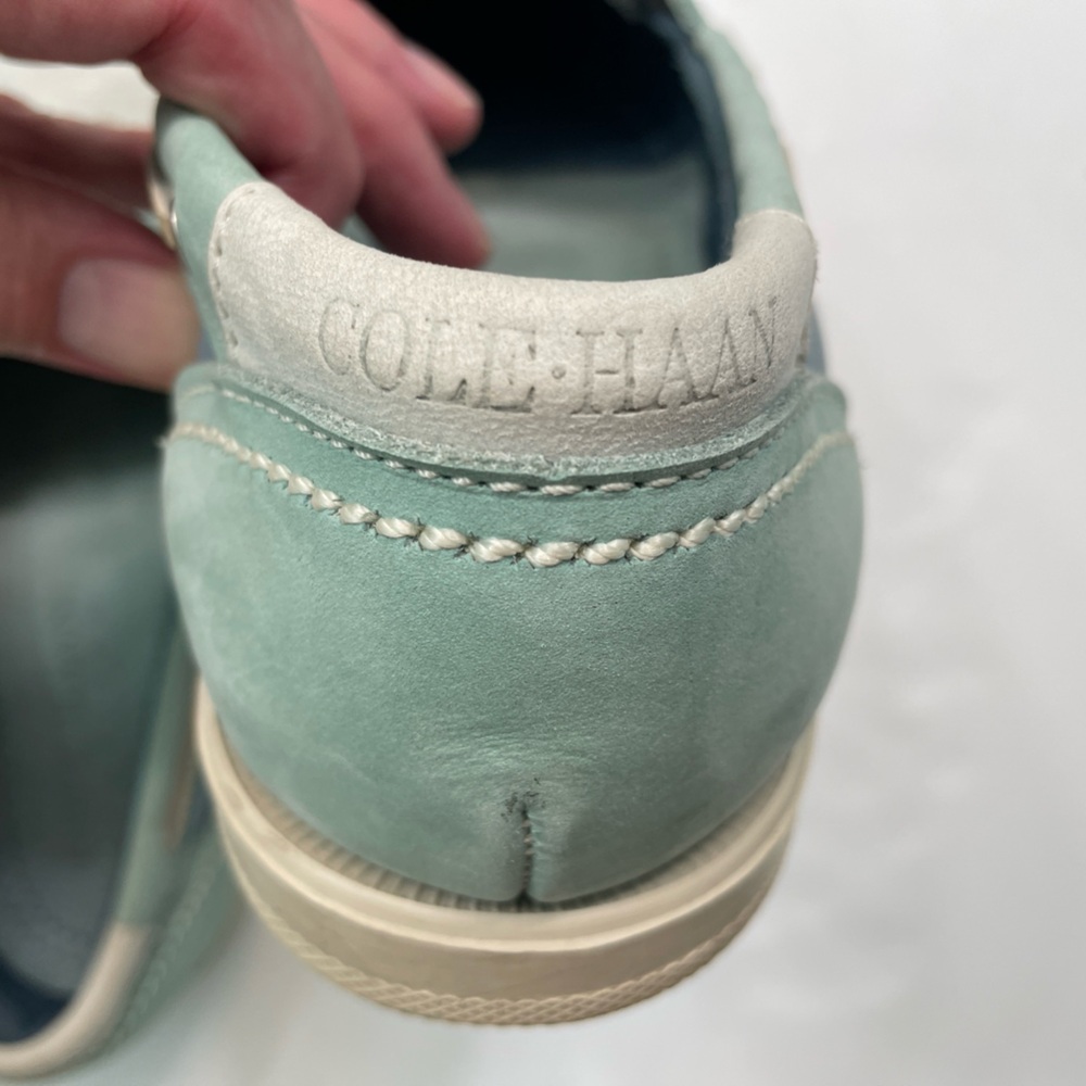 Vintage 90s Cole Haan Made USA Maine Suede Leather Tricolor Boat Deck Shoes 11.5 - Picture 7 of 15